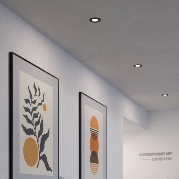 Downlight LED Encastrable Noir Fueva 5 - 2,7W, 330Lm, Découpe 7,5Cm, IP44 | LéonLeds