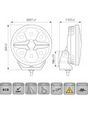 Faro LED 9" Homologado Blade 9" Negro - Luz de Posición Blanca y Ámbar, Largo Alcance R10, R149, R148 1FJ 357 199-061 Hella