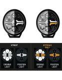 Faro LED 9" Homologado Blade 9" Negro - Luz de Posición Blanca y Ámbar, Largo Alcance R10, R149, R148 1FJ 357 199-061 Hella