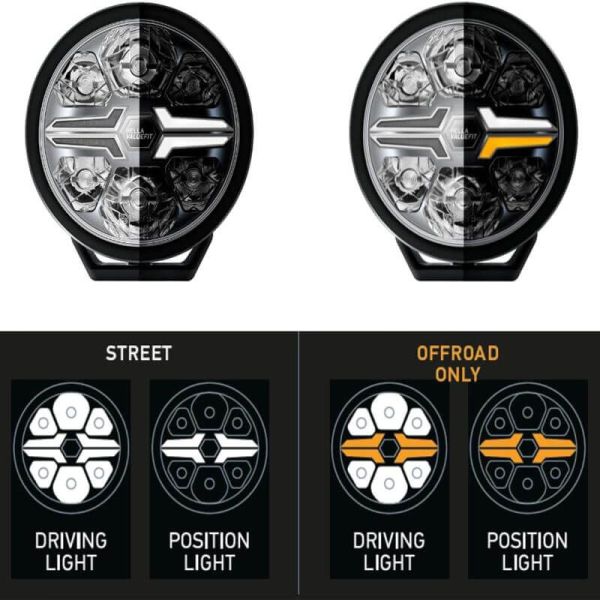 Faro LED 9" Homologado Blade 9" Negro - Luz de Posición Blanca y Ámbar, Largo Alcance R10, R149, R148 1FJ 357 199-061 Hella