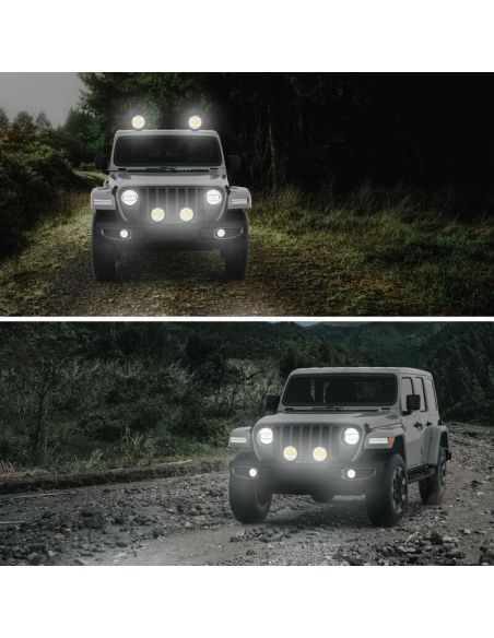 Phare LED noir à lame approuvée de 9" - Feu de position blanc et orange, longue portée R10, R149, R148 1FJ 357 199-061 Hella