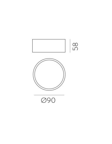 Plafon LED LINUS 9cm 6W 500lm 2700K-3000K Branco/Preto | LeonLeds