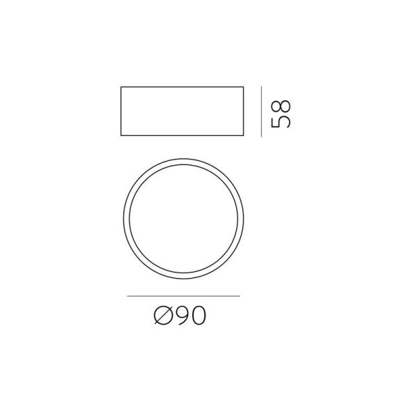 Plafonnier LED LINUS 9cm 6W 500lm 2700K-3000K Blanc/Noir | LéonLeds