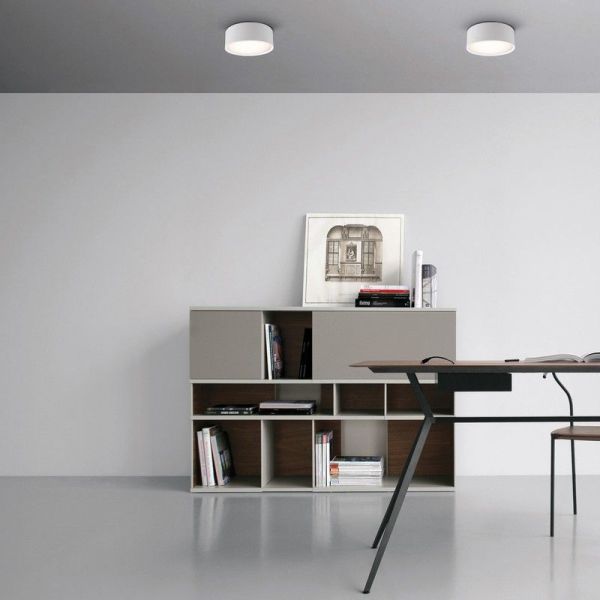 Plafonnier LED LINUS 9cm 6W 500lm 2700K-3000K Blanc/Noir | LéonLeds