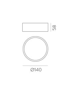 Plafonnier LED LINUS 14cm 18W 1700lm 2700K-3000K Blanc/Noir | LéonLeds 2