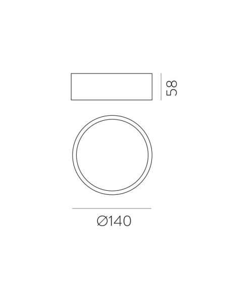 Plafón LED LINUS 14cm 18W 1700lm 2700K-3000K Blanco/Negro | LeonLeds