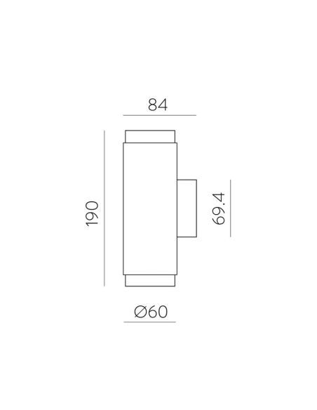 Aplique de pared LUX 2 Luces LED 2x6W 3000K 1240lm | LeonLeds