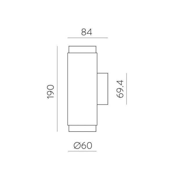 Aplique de pared LUX 2 Luces LED 2x6W 3000K 1240lm | LeonLeds