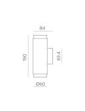 Applique murale LUX 2 Lumières LED 2x6W 3000K 1240lm | LéonLeds