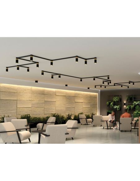 Plafón de techo LED LUX 13W 3000K 1240lm Negro/Oro | LeonLeds