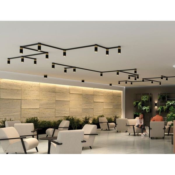 Plafón de techo LED LUX 13W 3000K 1240lm Negro/Oro | LeonLeds