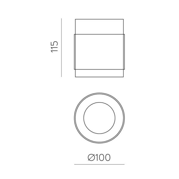 Plafon LED LUX 18W 3000K 2130lm Preto/Dourado | LeonLeds