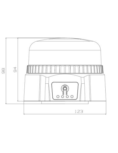 Dimensiones Rotativo LED de batería recargable magnético NR65 TA1 LA2004 Agropar | LeonLeds