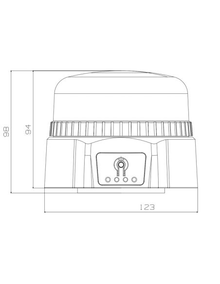 Dimensiones Rotativo LED de batería recargable magnético NR65 TA1 LA2004 Agropar | LeonLeds