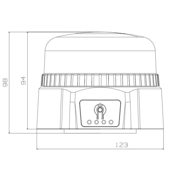Dimensiones Rotativo LED de batería recargable magnético NR65 TA1 LA2004 Agropar | LeonLeds
