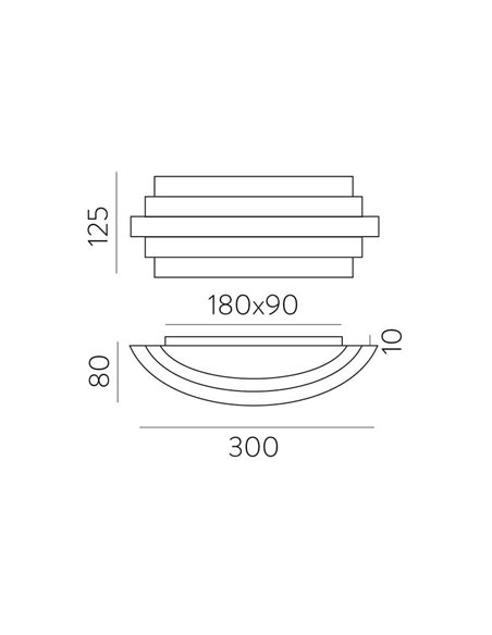 Applique LED LUXOR 30cm 20W 1200lm 2700K-3000K avec interrupteur coulissant Blanc/Noir/Or