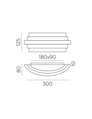 Aplique de pared LED LUXOR 30cm 20W 1200lm 2700K-3000K con Interruptor deslizante Blanco/Negro/Oro