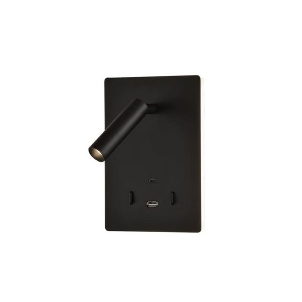 Aplique LED ajustável MANAT com 2 interruptores e USB e USBC, 12W 3000K 970lm + 3W 3000K 285lm