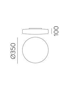 Grand plafonnier LED rond MOON 35cm Opale, 24W 2520lm, IP44 2700K-3000K avec interrupteur coulissant 2