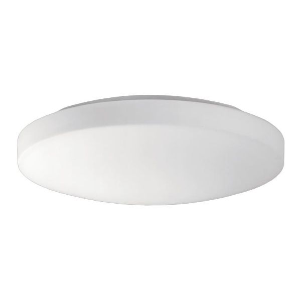 Grand plafonnier LED rond MOON 35cm Opale, 24W 2520lm, IP44 2700K-3000K avec interrupteur coulissant