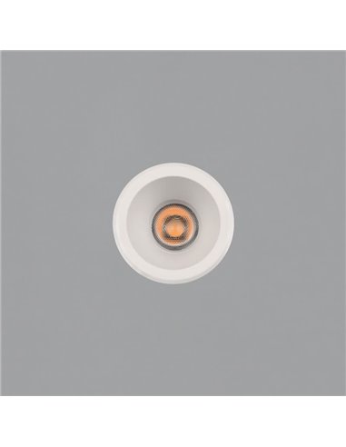 Downlight LED COB Circular Embutida MOVE Ø6cm 5W texturizado branco/preto, 2700K 380lm/3000K 415lm, IP44/IP20