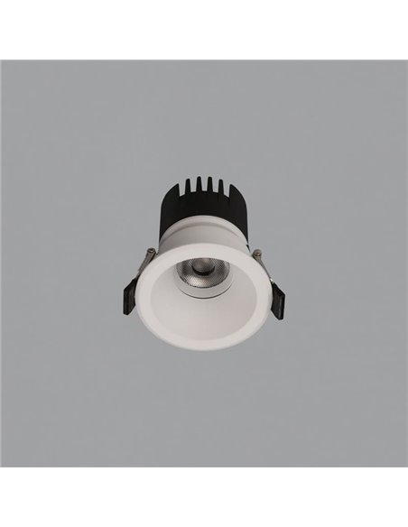 Downlight LED COB Empotrable MOVE Circular Ø6cm 5W blanco/negro texturado, 2700K 380lm/3000K 415lm, IP44/IP20