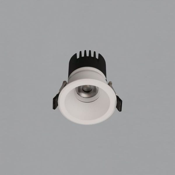 Foco Downlight LED COB Circular MOVE Ø6cm 5W texturizado branco/preto, 2700K 380lm/3000K 415lm, IP44/IP20