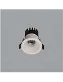 Downlight LED COB Circular Embutida MOVE Ø6cm 5W texturizado branco/preto, 2700K 380lm/3000K 415lm, IP44/IP20