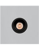 Downlight LED COB encastrable circulaire MOVE Ø6cm 5W blanc texturé/noir, 2700K 380lm/3000K 415lm, IP44/IP20