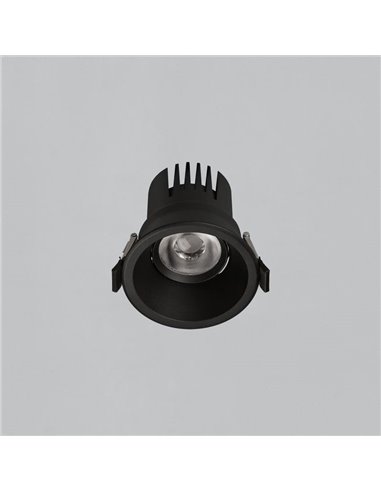 Downlight LED COB Circular Embutida MOVE Ø6cm 5W texturizado branco/preto, 2700K 380lm/3000K 415lm, IP44/IP20