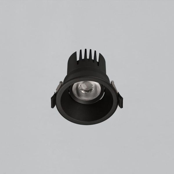 Downlight LED COB Circular Embutida MOVE Ø6cm 5W texturizado branco/preto, 2700K 380lm/3000K 415lm, IP44/IP20