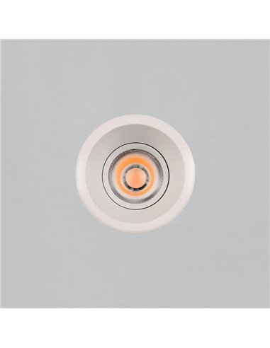 Downlight LED COB encastrable circulaire MOVE Ø8cm 12W blanc texturé/noir, 2700K 1160lm/3000K 1260lm, IP44/IP20