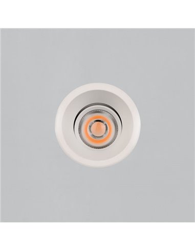Downlight LED COB Empotrable MOVE Circular Ø8cm 12W blanco/negro texturado, 2700K 1160lm/3000K 1260lm, IP44/IP20