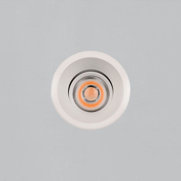 Downlight LED COB encastrable circulaire MOVE Ø8cm 12W blanc texturé/noir, 2700K 1160lm/3000K 1260lm, IP44/IP20