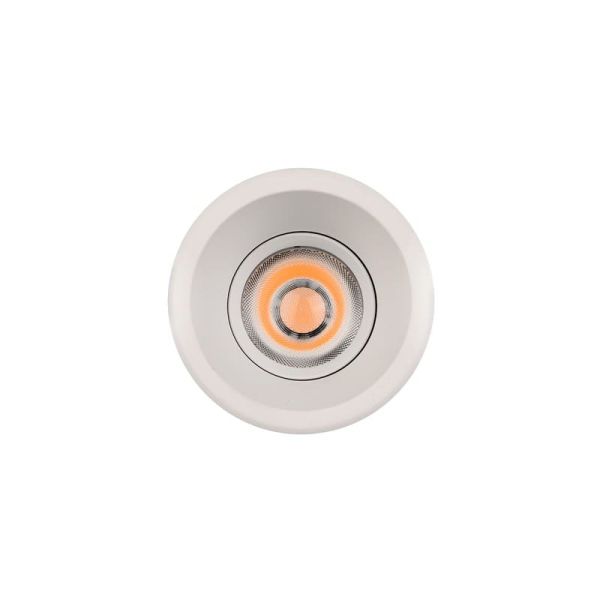 Downlight LED COB encastrable circulaire MOVE Ø8cm 12W blanc texturé/noir, 2700K 1160lm/3000K 1260lm, IP44/IP20