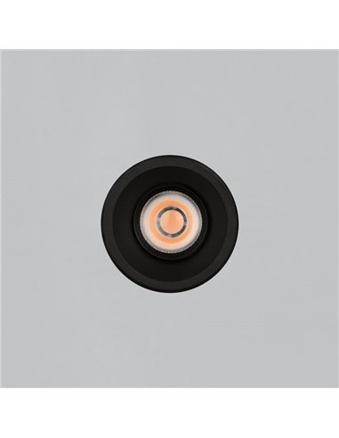 Downlight LED COB Empotrable MOVE Circular Ø8cm 12W blanco/negro texturado, 2700K 1160lm/3000K 1260lm, IP44/IP20