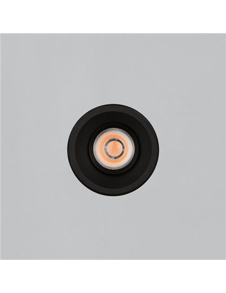Downlight LED COB circular embutido Ø8cm 12W texturizado branco/preto, 2700K 1160lm/3000K 1260lm, IP44/IP20