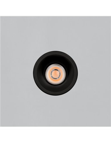 Downlight LED COB Empotrable MOVE Circular Ø8cm 12W blanco/negro texturado, 2700K 1160lm/3000K 1260lm, IP44/IP20
