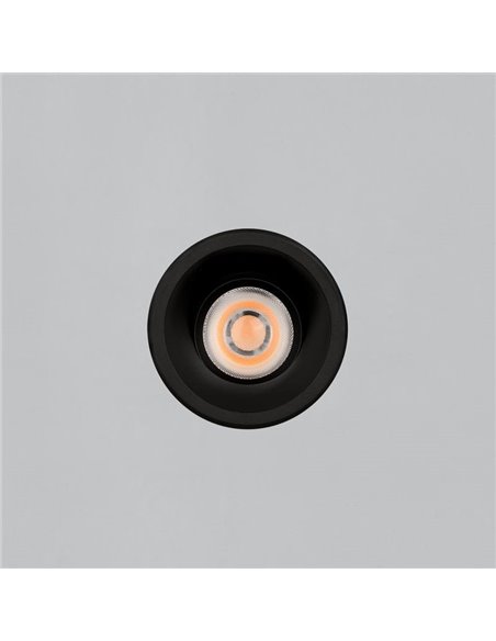 Downlight LED COB Empotrable MOVE Circular Ø8cm 12W blanco/negro texturado, 2700K 1160lm/3000K 1260lm, IP44/IP20
