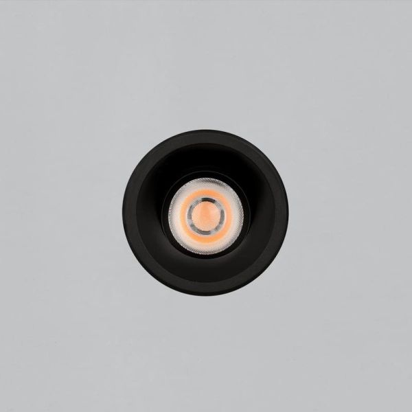 Downlight LED COB circular embutido Ø8cm 12W texturizado branco/preto, 2700K 1160lm/3000K 1260lm, IP44/IP20