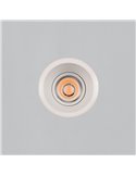 Downlight LED COB circular embutido Ø8cm 12W texturizado branco/preto, 2700K 1160lm/3000K 1260lm, IP44/IP20