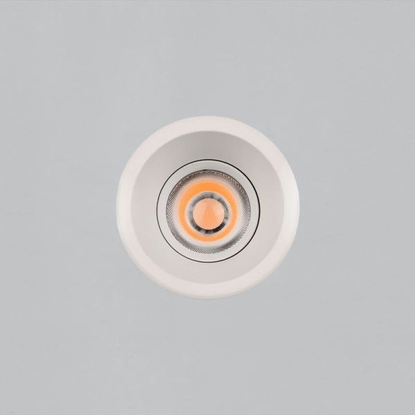 Downlight LED COB Empotrable MOVE Circular Ø8cm 12W blanco/negro texturado, 2700K 1160lm/3000K 1260lm, IP44/IP20