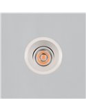 Downlight LED COB circular embutido Ø8cm 12W texturizado branco/preto, 2700K 1160lm/3000K 1260lm, IP44/IP20