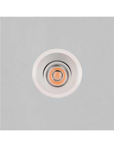 Downlight LED COB Empotrable MOVE Circular Ø8cm 12W blanco/negro texturado, 2700K 1160lm/3000K 1260lm, IP44/IP20