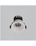 Downlight LED COB circular embutido Ø8cm 12W texturizado branco/preto, 2700K 1160lm/3000K 1260lm, IP44/IP20