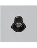 Downlight LED COB encastrable circulaire MOVE Ø8cm 12W blanc texturé/noir, 2700K 1160lm/3000K 1260lm, IP44/IP20