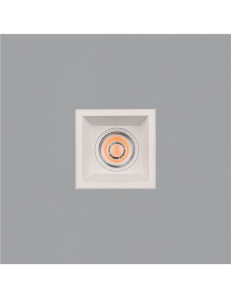Downlight cuadrado LED COB Empotrable MOVE 6cm 5W blanco/negro texturado, 2700K 380lm/3000K 415lm, IP44/IP20