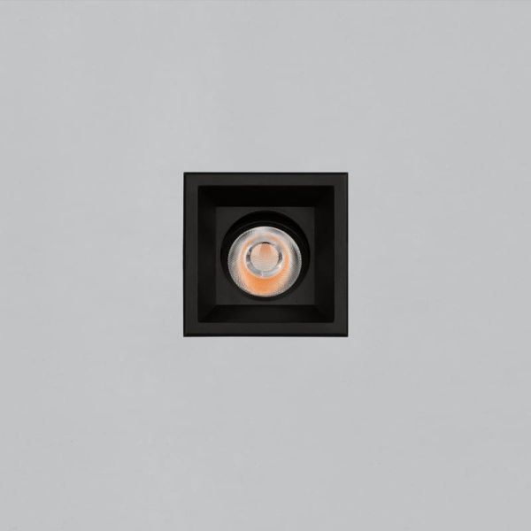 Downlight LED COB quadrado MOVE 6cm 5W texturizado branco/preto, 2700K 380lm/3000K 415lm, IP44/IP20