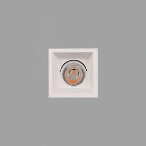 Downlight cuadrado LED COB Empotrable MOVE 6cm 5W blanco/negro texturado, 2700K 380lm/3000K 415lm, IP44/IP20