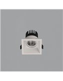 Downlight LED encastrable carré COB MOVE 6cm 5W blanc texturé/noir, 2700K 380lm/3000K 415lm, IP44/IP20